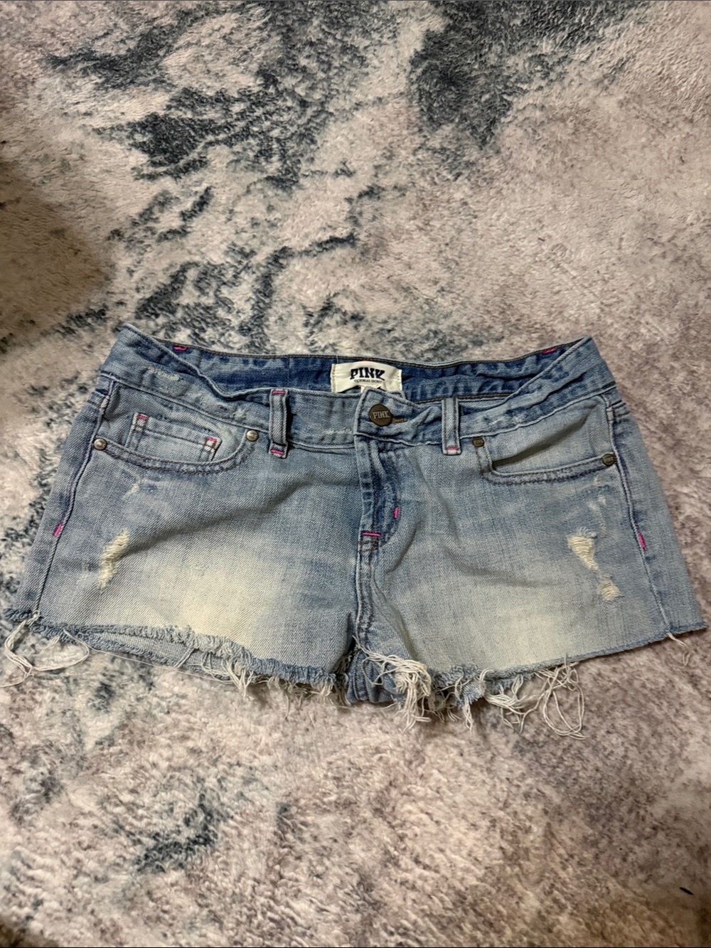 PINK Victoria's Secret Light Wash Denim Cutoff Shorts - Women's